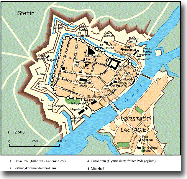Historische Festungsansicht Stettin (Draufsicht)