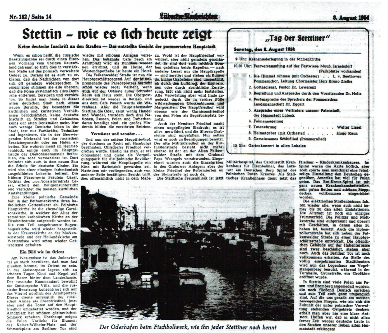 TAg der Stettiner 1954  - vor 70 Jahren  - B